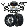 thumbnail image 1 of Hardcore Parts 6” Heavy Duty Double A-Arm Suspension Lift Kit for Club Car DS Golf Cart (2004.5-Up) with 14" Machined/Black 'LANCER' Wheels and 23"x10"-14" DOT rated All-Terrain tires, 1 of 2