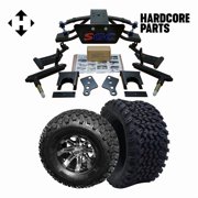 Hardcore Parts 6” Heavy Duty Double A-Arm Suspension Lift Kit for Club Car PRECEDENT Golf Cart (2004+) with 10" Machined/Black 'Tempest' Wheels and 22"x11"-10" DOT rated All-Terrain tires