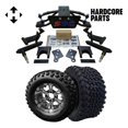 thumbnail image 1 of Hardcore Parts 6” Heavy Duty Double A-Arm Suspension Lift Kit for Club Car PRECEDENT Golf Cart (2004+) with 12" Machined/Gunmetal ‘VAMPIRE’ Wheels and 23"x10.5"-12" All-Terrain tires, 1 of 7