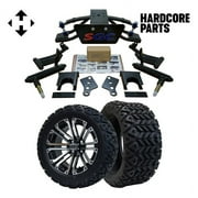 Hardcore Parts 6” Heavy Duty Double A-Arm Suspension Lift Kit for Club Car PRECEDENT Golf Cart (2004+) with 14" Machined/Black 'LANCER' Wheels and 23"x10"-14" DOT rated All-Terrain tires