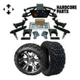 thumbnail image 1 of Hardcore Parts 6” Heavy Duty Double A-Arm Suspension Lift Kit for Club Car PRECEDENT Golf Cart (2004+) with 14" Machined/Black 'Vampire' Wheels and 23"x10"-14 DOT rated All-Terrain tires, 1 of 5