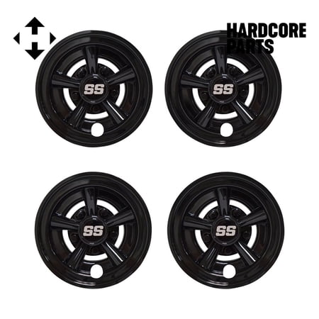 Hardcore Parts 8" 'SS' Glossy Black Wheel Caps