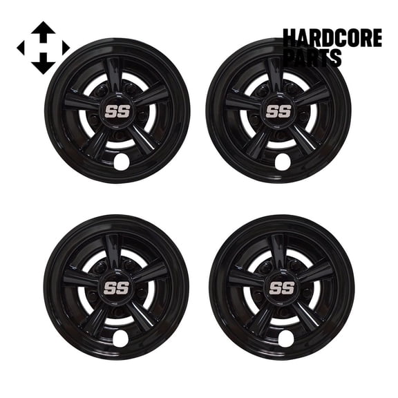 Hardcore Parts 8" 'SS' Glossy Black Wheel Caps
