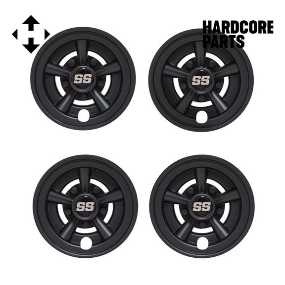 Hardcore Parts 8" 'SS' Matt Black Wheel Caps