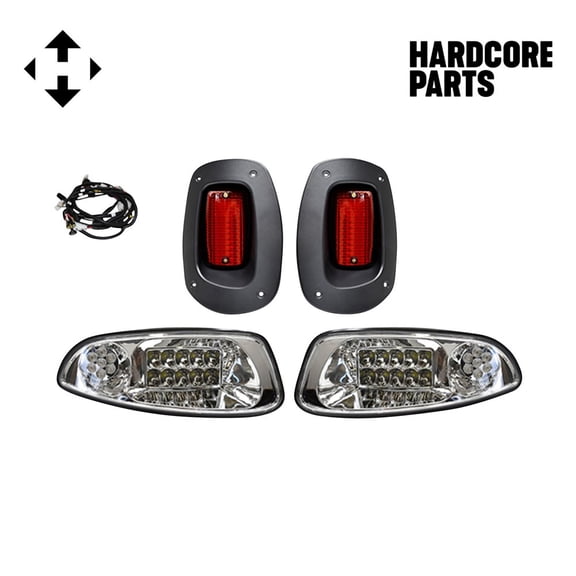 Hardcore Parts EZGO RXV 2007-2015 Golf Cart Adjustable LED Headlights / Tail lights