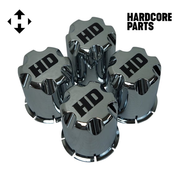Hardcore Parts Golf Cart UTV ATV Wheel Rim 'HD' Chrome Center Caps (Set of 4)