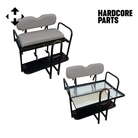 Hardcore Parts Rear Flip Seat For YAMAHA G29 (Drive) Model Golf Cart (Sandstone Cushion w/t Grab Bar Attachment)