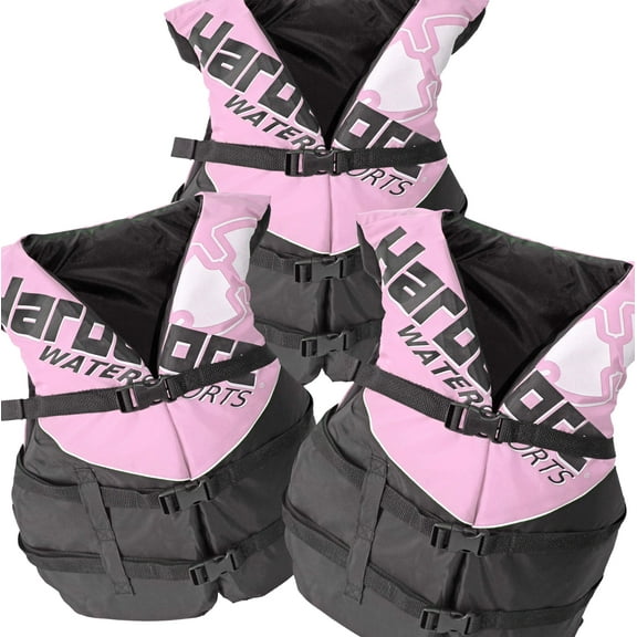Hardcore Water Sports 3 pack Hardcore Coast Guard type III PFD for adults; life jacket paddle vest for adults; life vest flotation device; Jet ski, wakeboard, hardshell kayak lufe jacket; extra life j