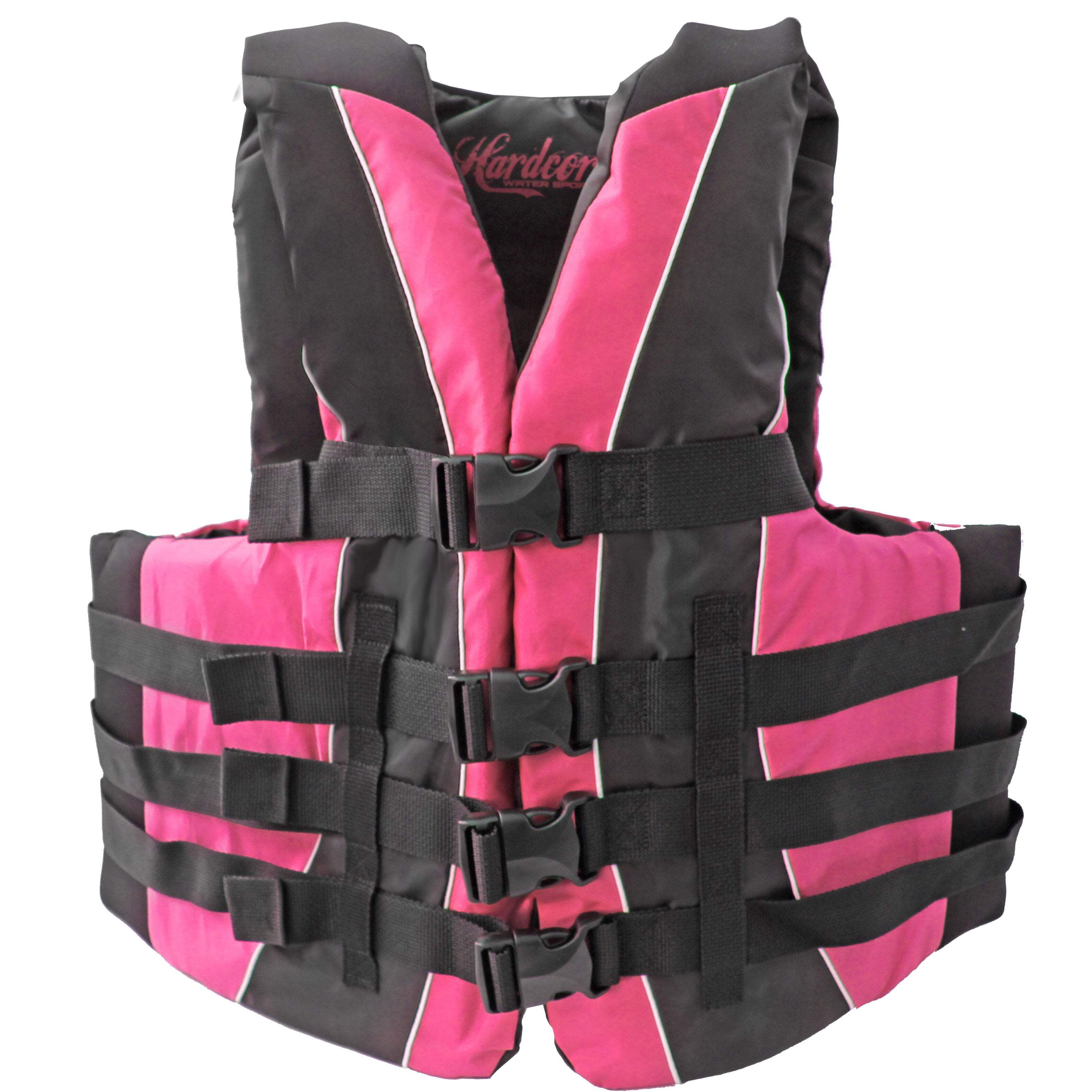 Hardcore Water Sports Adult Fully Enclosed Neoprene and Polyester Life Jacket Vest (Hot Pink)