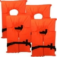 thumbnail image 1 of Hardcore Water Sports Hardcore Coast Guard approved life jackets for adults.  Orange color Type II keyhole life vest in classic May West style. Compliance life vests and flotation device (4 pack), 1 of 11