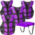 thumbnail image 1 of Hardcore Water Sports Hardcore life jacket 4 pack paddle vest for adults with Type IV Boat Cushion; Coast Guard approved Type III PFD life vest flotation device; Jet ski, wakeboard, hardshell kayak li, 1 of 8