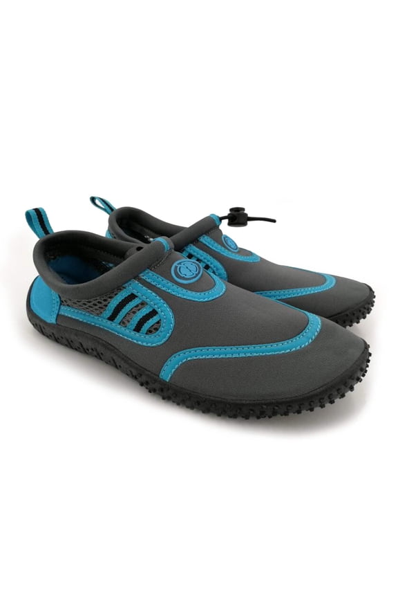 Hardcore mens water shoes; Quick drying aqua socks for barefoot running, swimming, poolside fun  at the water park, camping, yoga or surfing at the beach