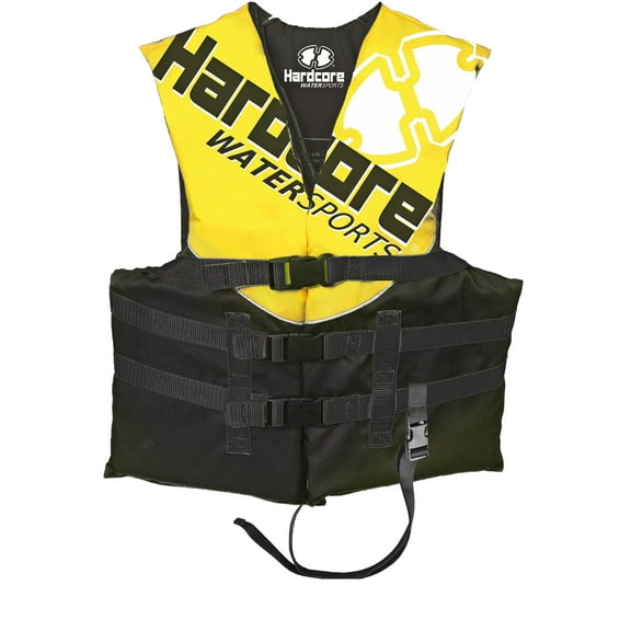 Hardcore Water Sports® High Visibility Adult & Kids Life Jacket PFD USCG Type III Ski Vest w/ Leg Strap