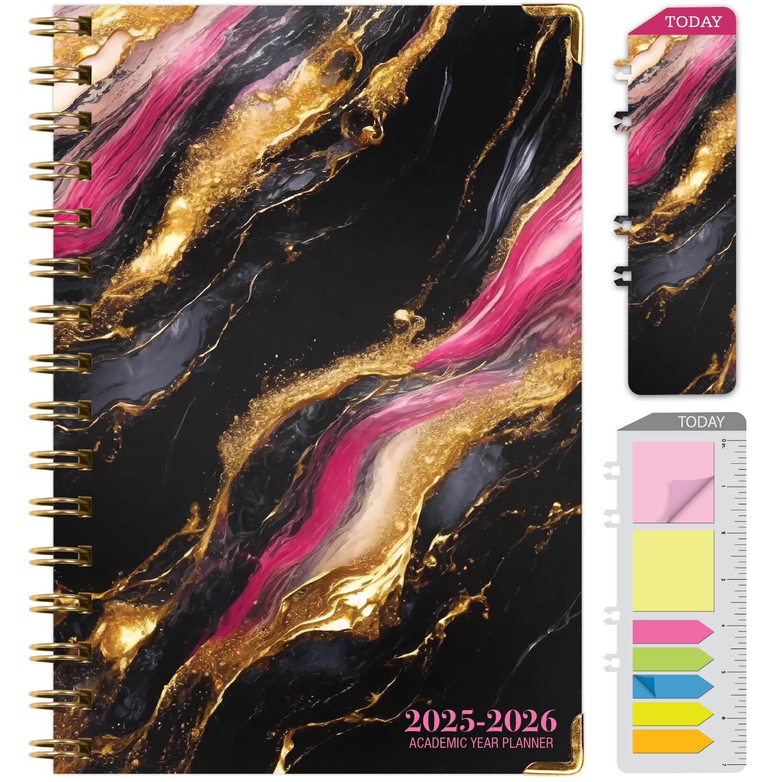2024 Hardcover Planner (Nov 2023-Dec 2024) - 5.5x8" Weekly/Monthly, With Tabs, Pocket & Sticky Notes