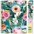 thumbnail image 1 of Hardcover Academic Year 2024-2025 Planner (June 2024 Through July 2025) 8.5"x11", Large, Daily Weekly Monthly Planner Yearly Agenda. Bookmark, Pocket Folder and Sticky Note Set, Teal Floral, 1 of 8