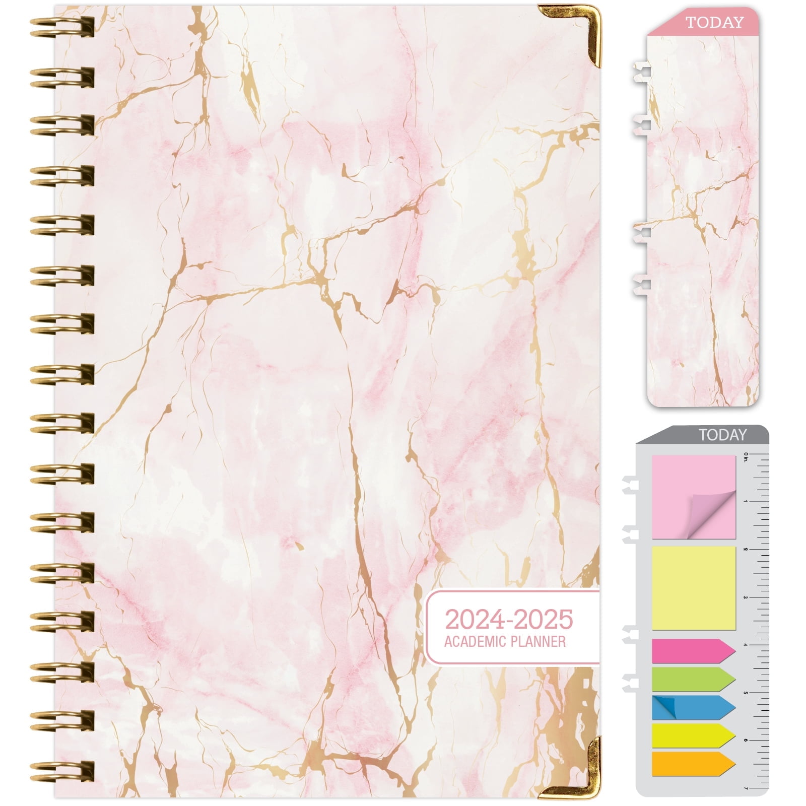 Hardcover Academic Planner 2025-2026 (June–July) – 5.5x8 Inch Daily Weekly Monthly Agenda With Tabs & Pocket