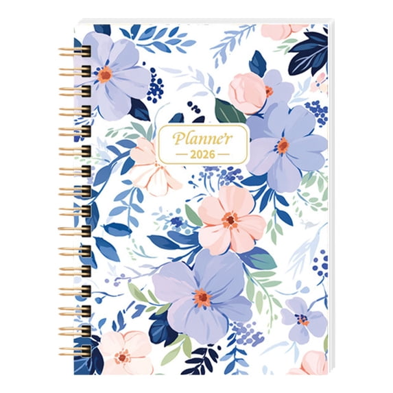 Hardcover Calendar Planner Notebook Coil Bound Portable for Daily Organization Scheduling Journaling