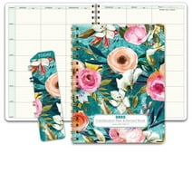 Hardcover Combination Plan and Record Book (W101 + R1010) (Teal Floral)