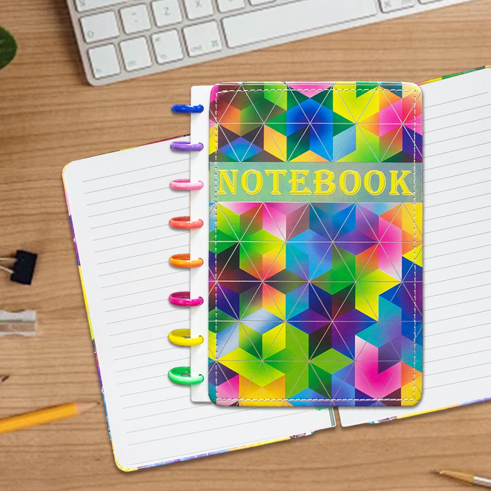 Jorunal Notebook Hardcover Discbound Notebook, Leather Cover Jorunal Diary, 160 Pages ...