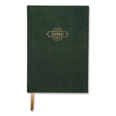 Designworks Ink TJB5824ST Hardcover Journal, Narrow Rule, Green/gold Soft-touch Synthetic Suede Cover, (80) 7.88 X 5.5 Sheets