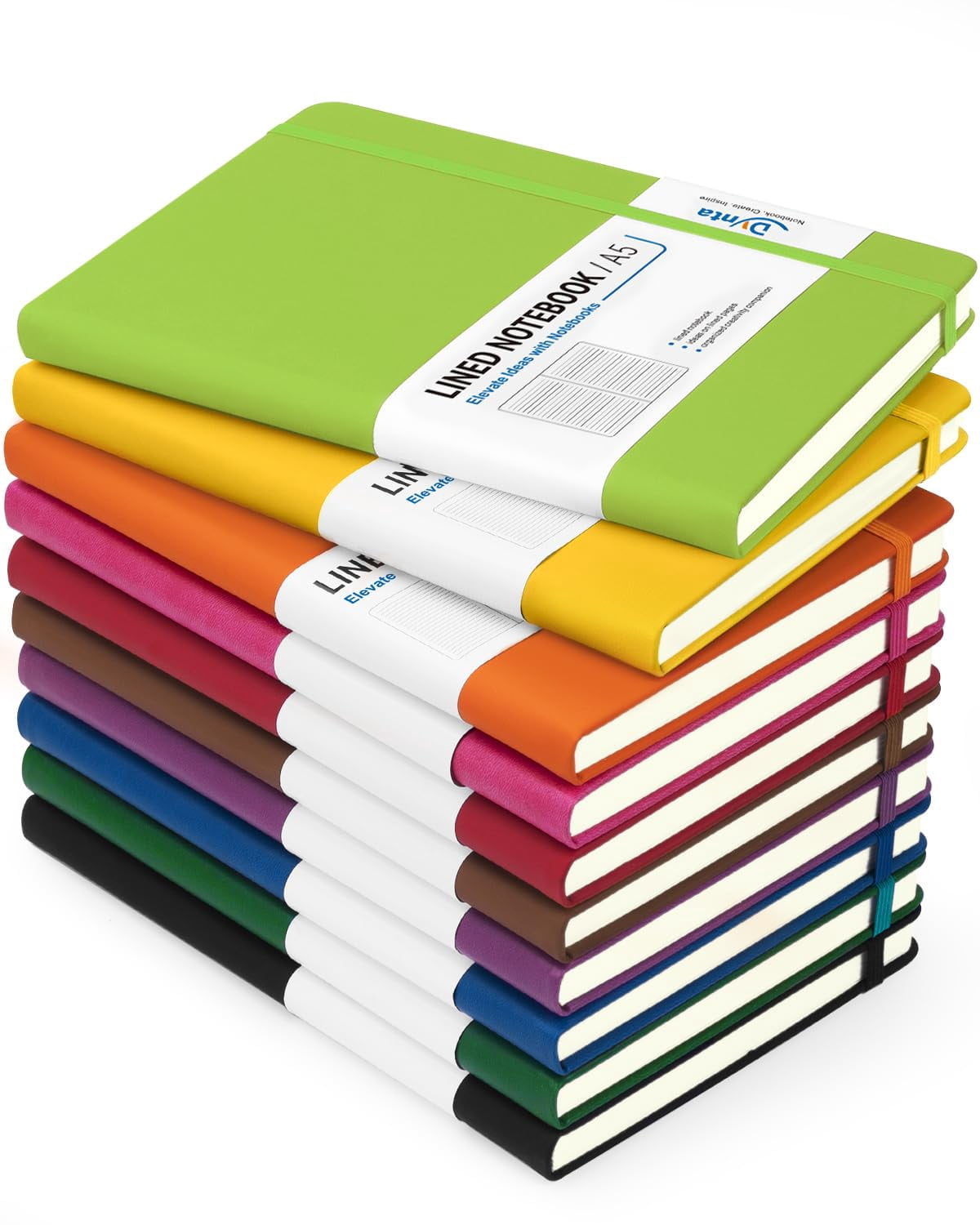 Hardcover Journal Notebooks  10 Packs A5 Lined Journals Bulk For Writing 200 Pages/100sheets 8.4 X 5.8 Inch 10 Colors Classic Ruled Notebook Work/travel/college/note Taking