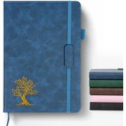 Hardcover Leather Journal Notebook, A5 Lined Notebook for Business Work School, 224 Pages 100GSM Thick No Bleed Paper, 180? Lay Flay Writing Notebook for Note Taking Daily Diary Travel