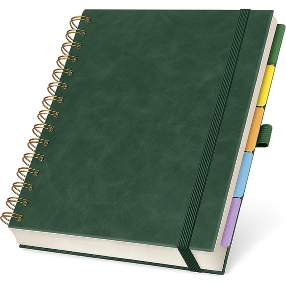 Hardcover Leather Lined Spiral Notebook 8x10