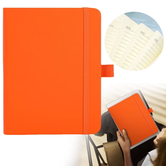 Hardcover Lined Journal, Thick Paper, Sketching Notebook, Orange