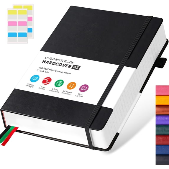 Hardcover Lined Notebook Journal for Writing, 320 Pages Leather Thick ...