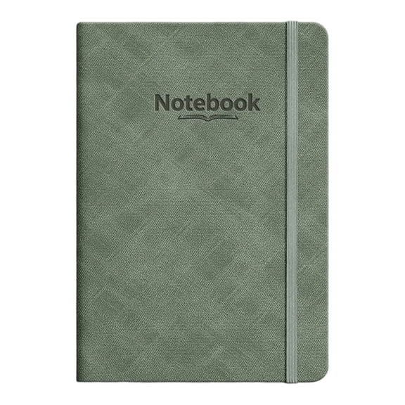 Hardcover Notebook, Elastic Band Journal, Fabric Texture Cover Notepad, Multi-Scene Daily Writing Supplies for Daily Jotting, Work Planning, Travel Memo and Office Document Recording, A5, Army Green