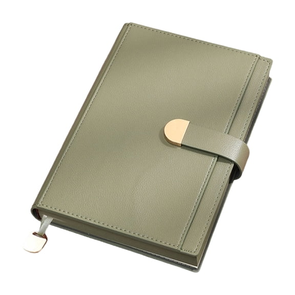 Hardcover PU Leather Notebook with 300 Pages Lined Magnetic Button Closure Business Notepad 145x212mm for Note Taking