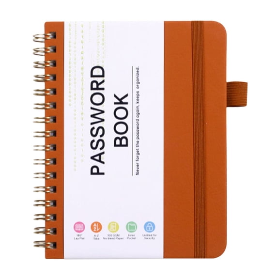Hardcover Password Book,Password Book with Alphabetical Tabs,Password Notebook Organizer for Computer and Internet Address Website Login,Home and Office Supplies,4.72x5.7 in(Brown)