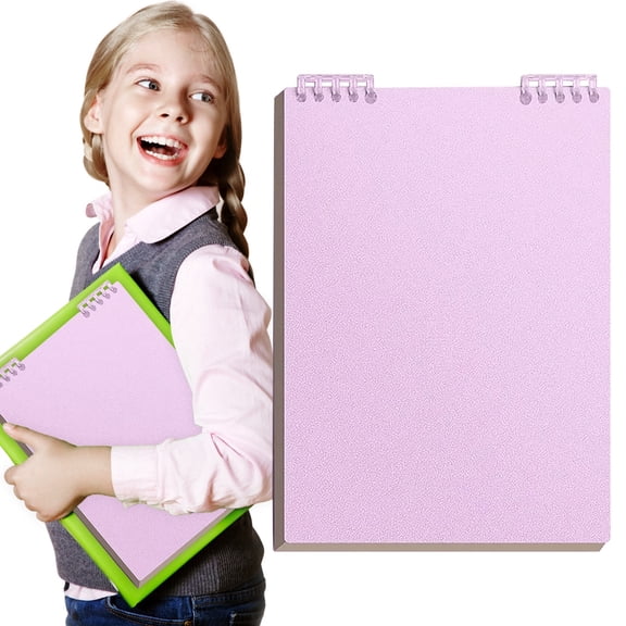 Hardcover Ruled Notebook Top Bound Journal Thick Plastic Cover Lined Paper 120 Pages Daily Writing Notebook,Purple,1PC