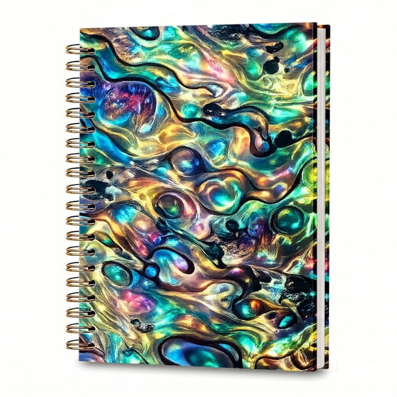 Unbranded Coastal Nautical Sea Hardcover Spiral Notebook, Abalone Shell