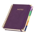 thumbnail image 1 of Hardcover Spiral Notebook Journal with Removable Dividers Tabs, 300 Pages Leather 5 Subject Notebook College Ruled, 5.7"×8.3" Large Notebooks for Work Study Note Taking, Journal for Women,Indigo, 1 of 9