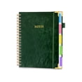 thumbnail image 1 of Hardcover Spiral Notebook journal with Removable Dividers Tabs,Leather 5 Subject Notebook College Ruled,Notebooks for Work School Note taking, Lined Journal,Green, 1 of 4