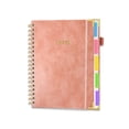 thumbnail image 1 of Hardcover Spiral Notebook journal with Removable Dividers Tabs,Leather 5 Subject Notebook College Ruled,Notebooks for Work School Note taking, Lined Journal,Pink, 1 of 4