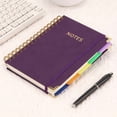 thumbnail image 1 of Hardcover Spiral Notebook journal with Removable Dividers Tabs,5-Subject, Leather Cover, 300 Pages, 8.26"×5.71",1PC (Purple), 1 of 7
