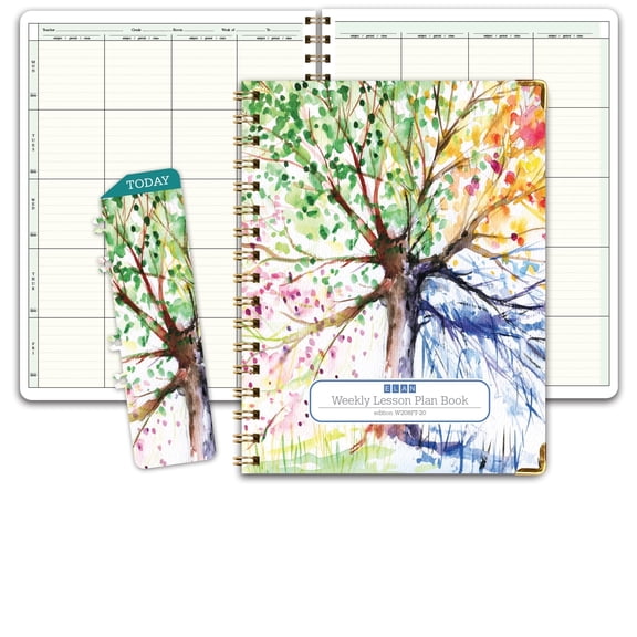 Hardcover Teacher Lesson Plan 8 Period: Days Vertically Down The Side (Tree Seasons)