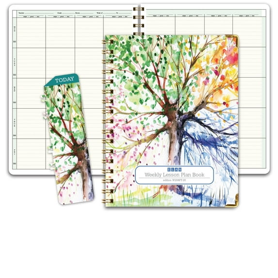 Hardcover Teacher Lesson Plan 8 Period: Days Vertically Down The Side (Tree Seasons)