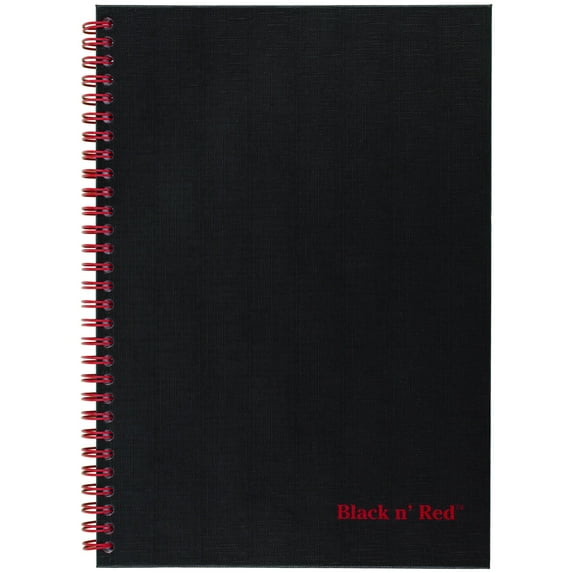 Hardcover Twinwire Notebooks, 1 Subject, Wide/legal Rule, Black/red Cover, 9.88 X 6.88, 70 Sheets | Bundle of 5 Each