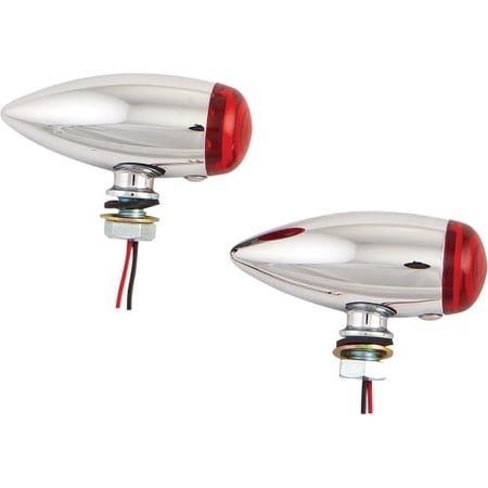 Harddrive 20-6589SRLED Led Bullet Marker Light Chrome W/Red Lens