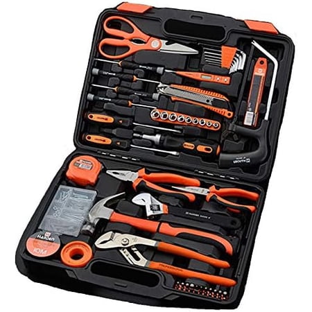 Harden 63 Piece Tool Set with Tool Box - Portably Handyman Tool Kit for Home, Dorm - Includes Essentials: Hammer, Screwdrivers, Wrenches, Pliers, Saw, Knife, Nails, Etc$$Tools & Hardware Other