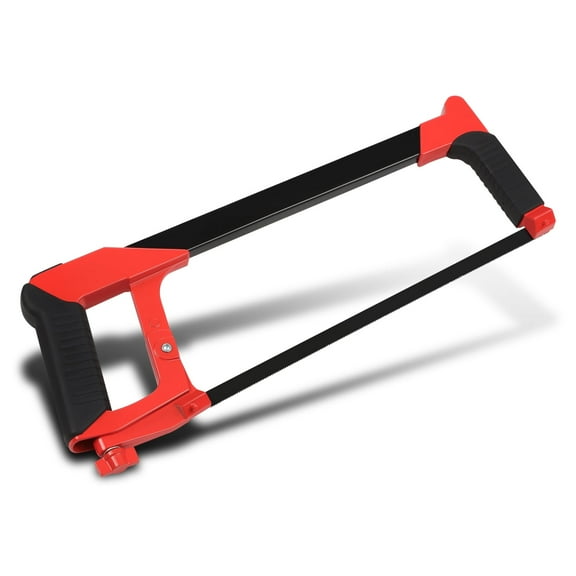 DNA Motoring 12-Inch Hardened Carbon Steel Hacksaw, Heavy-Duty Pipe/Wood Cutting, Rubberized Anti-Slip Handle