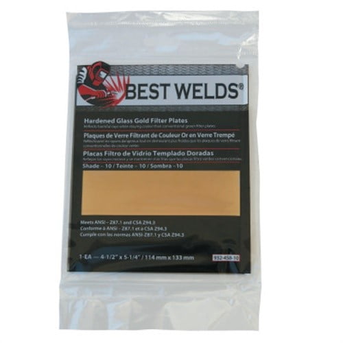 Hardened Glass Gold Filter Plate, Gold/10, 4-1/2 in x 5-1/4 in, SH10, Glass