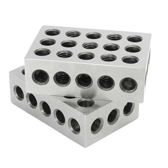 Hardened Steel Blocks Set 23 Holes (1x2x3 inch) 0.0002 inch Precision Engineer Machinist Milling Tool