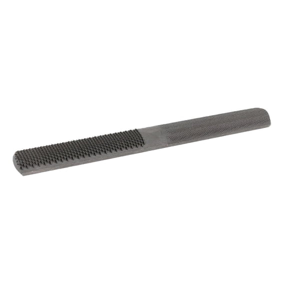 Hardened Steel Woodworking File, 200mm 4-in-1 Carpentry Hand Tool with 2 Coarse Teeth & 2 Serrations, Multipurpose Wood Carving File for Wood Metal Trimming and Burr Removal