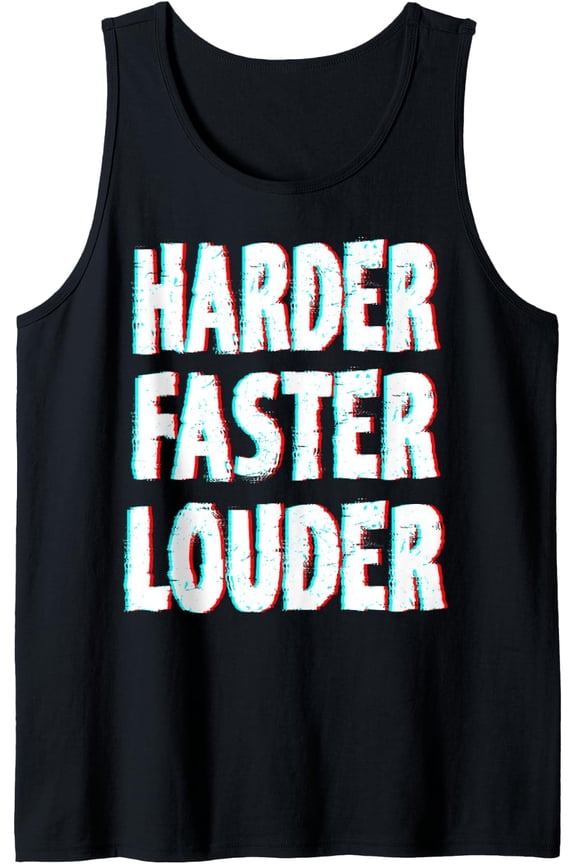 Harder Faster Louder Techno Rave Tank Top Size S-3XL