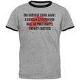 thumbnail image 1 of Hardest Thing About Zombie Apocalypse Mens Ringer T Shirt Heather-Black X-LG, 1 of 1