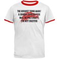 thumbnail image 1 of Hardest Thing About Zombie Apocalypse Mens Ringer T Shirt White-Red SM, 1 of 1